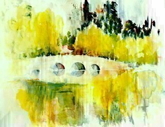 Daniel Clarke, 'Chinese Bridge At The Gardens', 2015, original Watercolor, 24 x 18  inches. Artwork description: 9039   