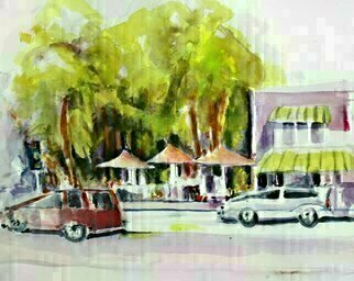 Daniel Clarke, 'Mission Street Scene', 2015, original Watercolor, 18 x 24  x 0.5 inches. Artwork description: 8643   Mission Street Scene is part of the Artist's Los Angeles vision of street wise art  ...