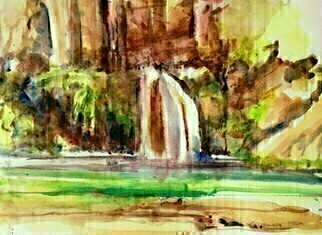 Daniel Clarke, 'Road To Hanna Backwater', 2015, original Watercolor, 15 x 11  x 0.5 inches. Artwork description: 7851  Hawaii Hanna Road to Hanna waterfall green pastoral Maui lovely  ...