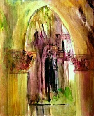 Daniel Clarke, 'Balboa Park Arches', 2016, original Watercolor, 12 x 14  inches. Artwork description: 7059 Balboa park san diego vista scene watercolor cityscape arches church...