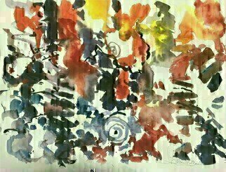 Daniel Clarke, 'Indian Summer', 2021, original Watercolor, 24 x 18  x 0.1 inches. Artwork description: 2307 Abstract Impressionism is an art movement that originated in New York City, in the 1940s. It involves the painting of a subject such as real- life scenes, objects, or people  portraits  in an Impressionist style, but with an emphasis on varying measures of abstraction. The paintings are ...