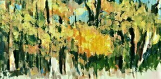Daniel Clarke, 'Northern Michigan Colors', 2019, original Painting Acrylic, 36 x 18  x 0.1 inches. Artwork description: 3099 The green elm with the one great bough of goldLets leaves into the grass slip, one by one, - -The short hill grass, the mushrooms small milk- white,Harebell and scabious and tormentil,That blackberry and gorse, in dew and sun,Bow down to  and the wind ...