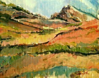 Daniel Clarke, 'Swiss Alps Vista', 2019, original Painting Acrylic, 20 x 16  x 0.2 inches. Artwork description: 6267 Swiss Alps Vista acrylic on canvass board  aEURtmT is morn: with gold the verdant mountain glows 	More high, the snowy peaks with hues of rose.	        25Far stretched beneath the many- tinted hills,	A mighty waste of mist the valley fills,	A solemn sea  whose billows wide ...