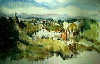 Daniel Clarke, 'View', 2018, original Watercolor, 18 x 12  x 0.1 inches. Artwork description: 5475 View from the Artist s living room.  A sunny day in Los Angeles...