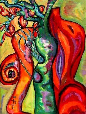 Daniela Isache; The Tree Woman, 2023, Original Painting Oil, 40 x 60 cm. Artwork description: 241 Women and trees are linked by love. ...
