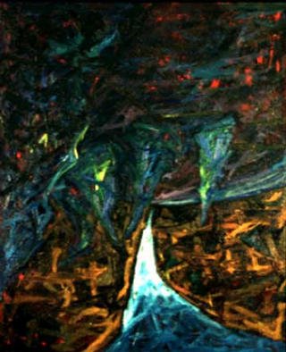 Dan Osmundson; Blue Twisters, 1996, Original Painting Oil, 40 x 30 inches. 
