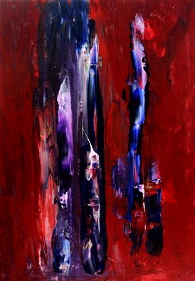 Dariusz Bernat; 791, 2017, Original Painting Acrylic, 80 x 100 cm. Artwork description: 241 pink, red, blue, violet, white, abstract expressionism, dark...