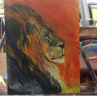 Darnell Foster; Lion At Dusk, 2015, Original Painting Acrylic, 0.1 x 0.9 inches. Artwork description: 241  9x12 acrylic painting ...