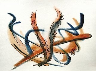 Dave Martsolf, 'Harvest', 2007, original Watercolor, 7 x 5  inches. Artwork description: 8247 My intent was to create a work where the line became the action, rather than a lines traditional function as outliner, object boundary- maker, or shading tool.  I also wanted to make the piece with a single wash, in other words, within 1- 2 minutes before the ...