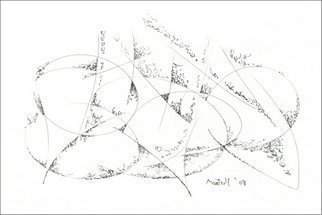 Dave Martsolf, 'Sharp', 2008, original Drawing Pen, 9 x 6  inches. Artwork description: 8247  Sharp is an abstract that makes a counterpoint between the curved organic hand motion of drawing and the sharp cause- and- effect bounce type motions. This drawing was done with pen and ink on acid- free paper, as are all of Martsolf' s drawings. ...