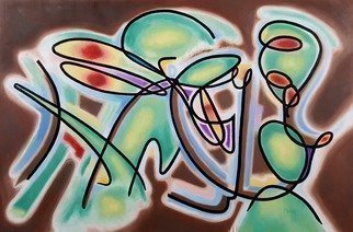 Dave Martsolf; Dance 22, 2020, Original Painting Oil, 36 x 24 inches. Artwork description: 241 This painting was created on gallery wrapped canvas with sides painted a dark brown.  It requires no frame.  The work will be shipped wired and ready to hang with no frame. ...