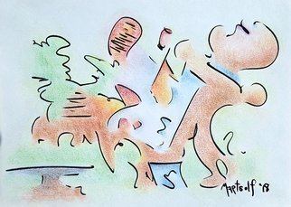 Dave Martsolf, 'Plate Glass Disaster', 2018, original Drawing Other, 12 x 9  x 1 inches. Artwork description: 4683 This ink and colored pencil drawing will be shipped matted and shrink- wrapped to fit standard frames available at your local arts and crafts store. ...