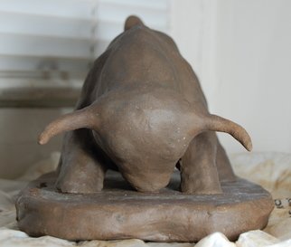 David Rocky Aguirre; Work In Progress Bull Close Up, 2009, Original Sculpture Ceramic, 11 x 7 inches. Artwork description: 241  Close up of bull form 2 piece set.  ...