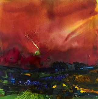 David Evans; The Passing Sky, 2016, Original Watercolor, 12 x 12 inches. Artwork description: 241 Watercolour painting on paper. Original signed artwork. Vibrant colours. ...