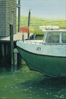 David Larkins, 'Joy', 2009, original Printmaking Giclee, 18 x 27  inches. Artwork description: 2307  Fishtown is a collection of weathered fishing shanties, smokehouses, overhanging docks and fish tugs along the Leland River in Leland, Michigan.Once the heart of a commercial fishing village 