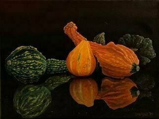 David Larkins; Gremlins And Granite, 2020, Original Painting Oil, 16 x 12 inches. Artwork description: 241 After last years gourd harvest I placed some on our granite island and took severapictures not knowing if i d ever do something with them.Well, strange times makes strange still life s ...