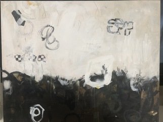 Karen Stein; Silent Prayer, 2020, Original Painting Acrylic, 30 x 24 inches. Artwork description: 241 Layers of mark making defining a quiet vs turbulent space using neutrals shades of white...