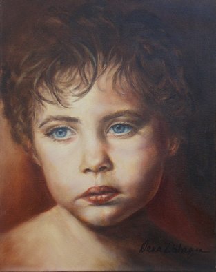Dana Dabagia; Putti, 2011, Original Painting Oil, 16 x 20 inches. Artwork description: 241  A take on a Rennaisance portrait of a beautiful child. ...