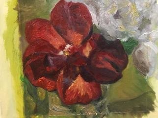 Debbie Jacobson; Flower Passion, 2018, Original Painting Oil, 10 x 10 inches. 