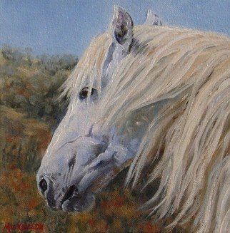 Debra Mickelson; Breezy, 2010, Original Painting Oil, 8 x 8 inches. Artwork description: 241   horse wildlife animal portrait nature     ...