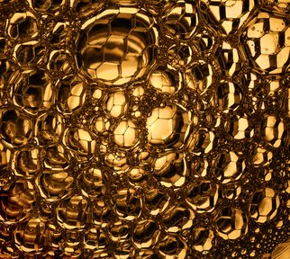 Ksenia Abramova; Golden Bubbles, 2017, Original other, 38 x 34 cm. Artwork description: 241 gold, honeycombs, circles, abstraction, macro, bubbles, honey, soap, foam, yellow...