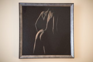 Dejan Zivkovic; Mannequin, 2015, Original Other, 12 x 12 inches. Artwork description: 241      MannequinMannequin - Hand etched on polished marble with a diamond needle, and then filled with silver, framed.      ...