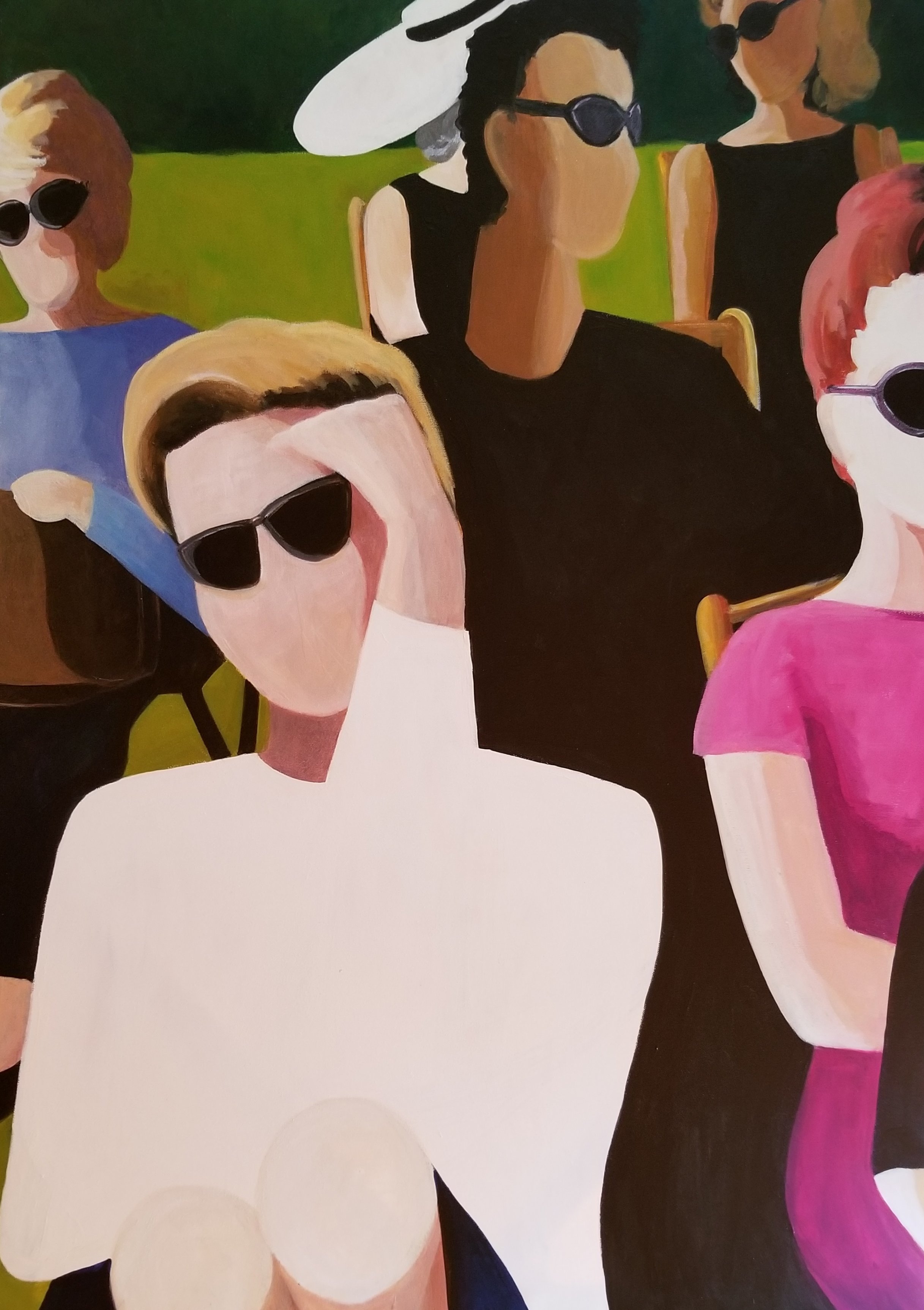 Denise Dalzell; Audience, 2021, Original Painting Acrylic, 36 x 48 inches. Artwork description: 241 An audience waits for their summer concert to begin. ...