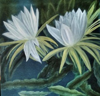 Denise Seyhun; Night Bloomer, 2017, Original Painting Oil, 30 x 24 inches. Artwork description: 241 Flower, floral, bloom, blossom...
