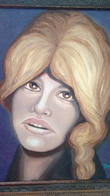 Denise Seyhun; The Wig, 2017, Original Painting Oil, 18 x 24 inches. Artwork description: 241 Portrait, Face, Girl, Sad girl, Blond female, Blondie...