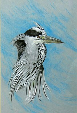 Dennis Mccallum, 'Grey Heron', 2008, original Mixed Media, 15 x 11  x 1 cm. Artwork description: 1758  The fisher of the river 15. 0 ...