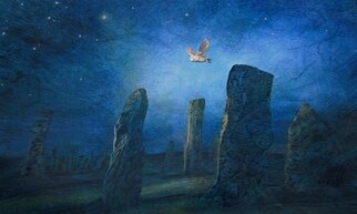 Dennis Mccallum; Callanish, 2024, Original Mixed Media, 40 x 33 cm. Artwork description: 241 The ancient stone circle in the remote north of Scotland that have stood there from before the building of the pyramids in Egypt...