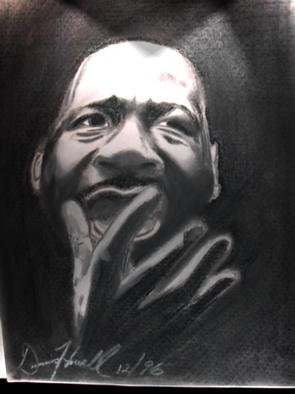 Dennis Howell; Martin Speaks, 1996, Original Pastel, 18 x 24 inches. Artwork description: 241 18 X 24 B/ W Pastel on Pastel Paper. This peace is titled: 