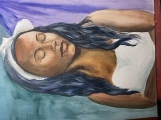 Deborah Paige Jackson; Deandrea Serene, 2020, Original Watercolor, 12 x 16 inches. Artwork description: 241 Watercolor on paper.  Portrait of the young lady with a bow in her hair. ...