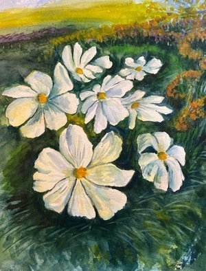Deborah Paige Jackson; Flowers In The Park, 2018, Original Watercolor, 12 x 16 inches. Artwork description: 241 The park has large beds of flowers for the public to enjoy and admire.  This is the inspiration for this painting. ...