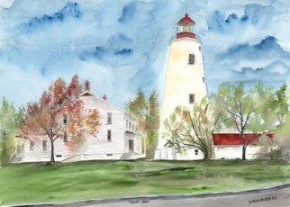 Derek Mccrea; Sandy Hook Lighthouse Wat..., 2004, Original Watercolor, 28 x 22 inches. Artwork description: 241 Lighthouse nautical seascape modern fine art watercolor painting limited edition signed and numbered poster print of an edition of 50 total, Huge painting of Sandy Hook lighthouse in New Jersey, one of the oldest operating lighthouses in the United States. ...