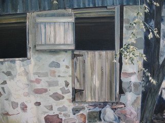 Devon Henderson; Barn, Broken , 2011, Original Painting Acrylic, 30 x 24 inches. Artwork description: 241  Study of nature reclaimiing it' s own elements. Stone foundations and wood timbers collapse back into the earth from whence they came, just as we too, surely shall be. ...