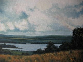 Devon Henderson; Restless Wind , Garthby, ..., 2011, Original Painting Acrylic, 18 x 14 inches. Artwork description: 241    Clouds, wind, fields of grass overlook the lake.       ...