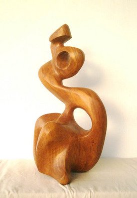 Dhyaneswar Dausoa; Tidal, 2007, Original Sculpture Wood, 28 x 53 cm. Artwork description: 241  stylised semi- figurative work giving emphasis on movements and forms ...
