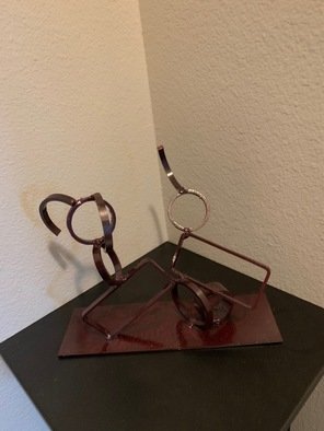 Diana Carey; Conflicted, 2019, Original Sculpture Steel, 8 x 7 inches. Artwork description: 241 First in a series of three sculptures Conflicted represents the emotional upset brought on by unresolved issues. This is a steel sculpture powder coated with a translucent purple. ...