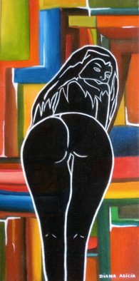 Diana Doctorovich; Olhando, 2008, Original Painting Oil, 20 x 40 cm. Artwork description: 241   woman, nude      ...