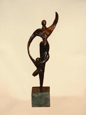 Didi Petri; Pregnant, 2004, Original Sculpture Bronze, 5 x 30 cm. Artwork description: 241 Pregnant woman with child...