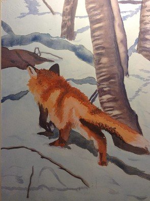 John Dimare, , , Original Watercolor, size_width{foxhunt-1505146405.jpg} X  