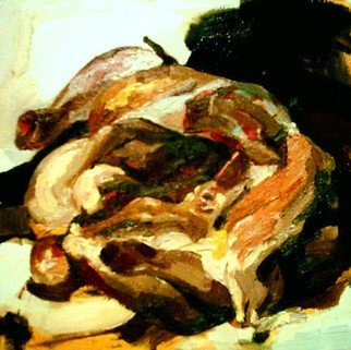 Dina Elsayed Imam; Chicken, 2007, Original Painting Oil, 40 x 40 cm. 