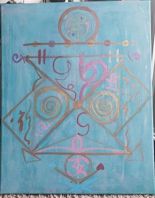 Carrie Morrison; Light Language 4 Protection, 2019, Original Mixed Media, 16 x 20 inches. Artwork description: 241 This was a picture given to me, by the Universe I suppose, when I asked for a symbol of protection. ...
