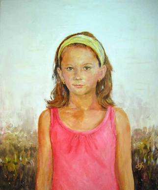 Des Howell; Pretty In Pink, 2008, Original Painting Acrylic, 50 x 60 cm. Artwork description: 241  One of a series of portraits of four brothers and sisters commissioned by the children's parents.  ...