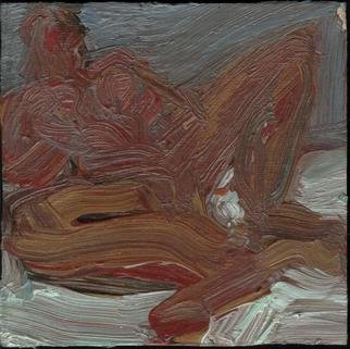 Djordje Sokolovski; Nude 3, 2001, Original Painting Oil, 103 x 103 mm. Artwork description: 241   nude women, oil on cardboard, small  ...
