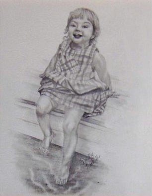 Dorothy Nuckolls; At The Lake, 2003, Original Drawing Pencil, 9 x 12 inches. Artwork description: 241 Private collection of the Davis of Montgomery...