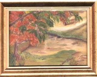 Dorothy Nuckolls, 'Lagoon at Clayor Lake', 2001, original Painting Oil, 7 x 5  inches. Artwork description: 1911 Oil on canvas, framed. Small quite lagoon I spotted when on vacation at Clayor Lake in Va....