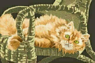 Donna Gallant, 'Chair Cat', 2002, original Computer Art, 10 x 9  inches. Artwork description: 3483 This was drawn into the computor with a mouse.  ...