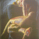 Donna Gallant, 'Comfort', 2003, original Pastel, 19 x 25  inches. Artwork description: 3483 Figutive study from live model....